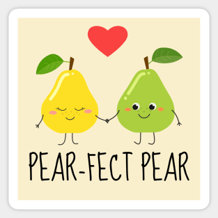 Pear-Fect Pear Funny Pear Couple Sticker